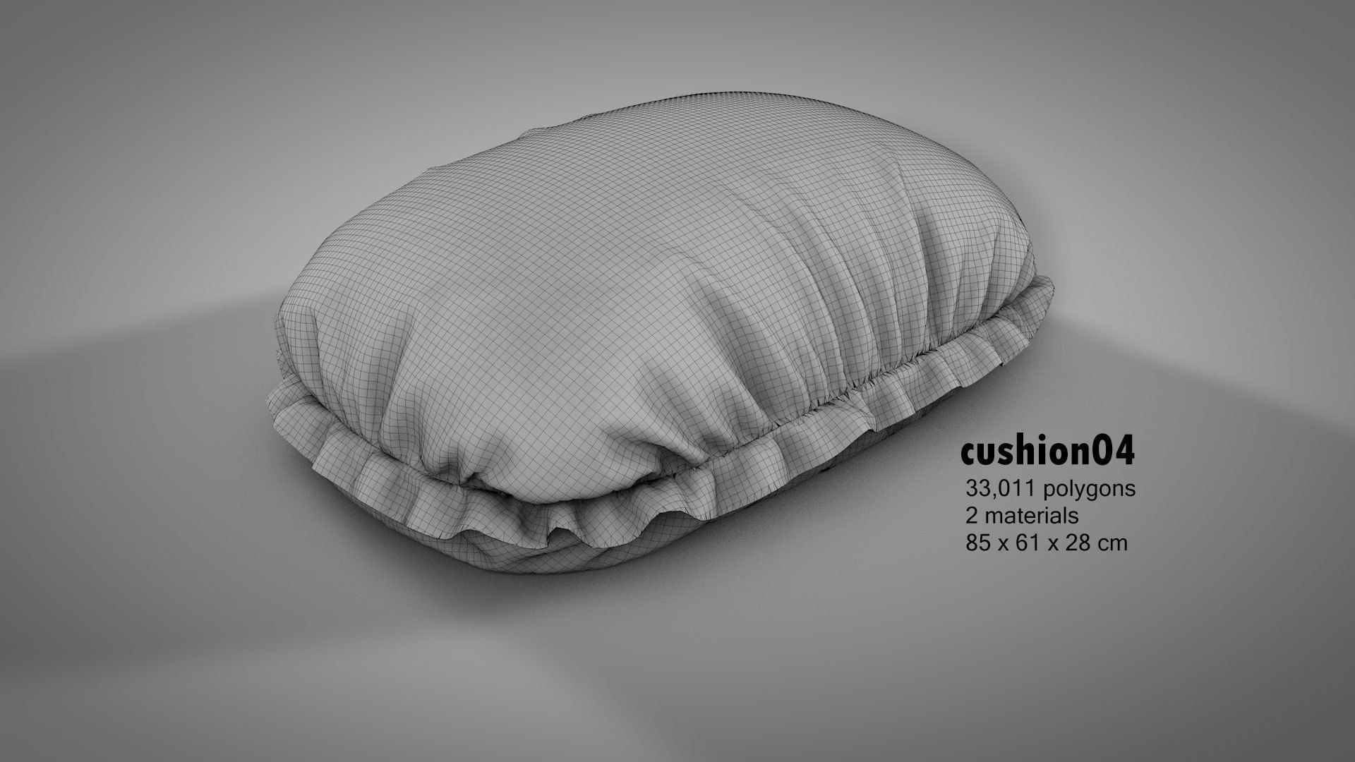 Canvas Covered Floor Cushions 3D model_9