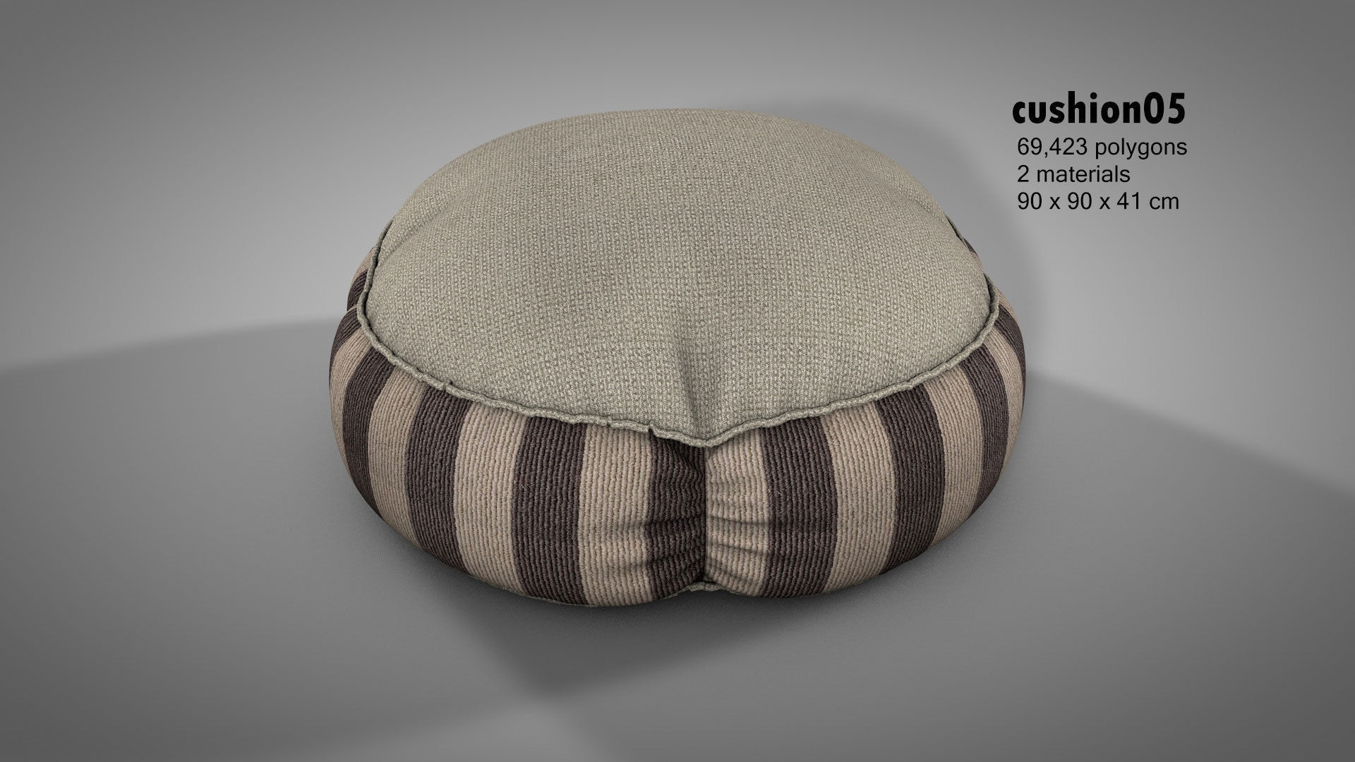 Canvas Covered Floor Cushions 3D model_10