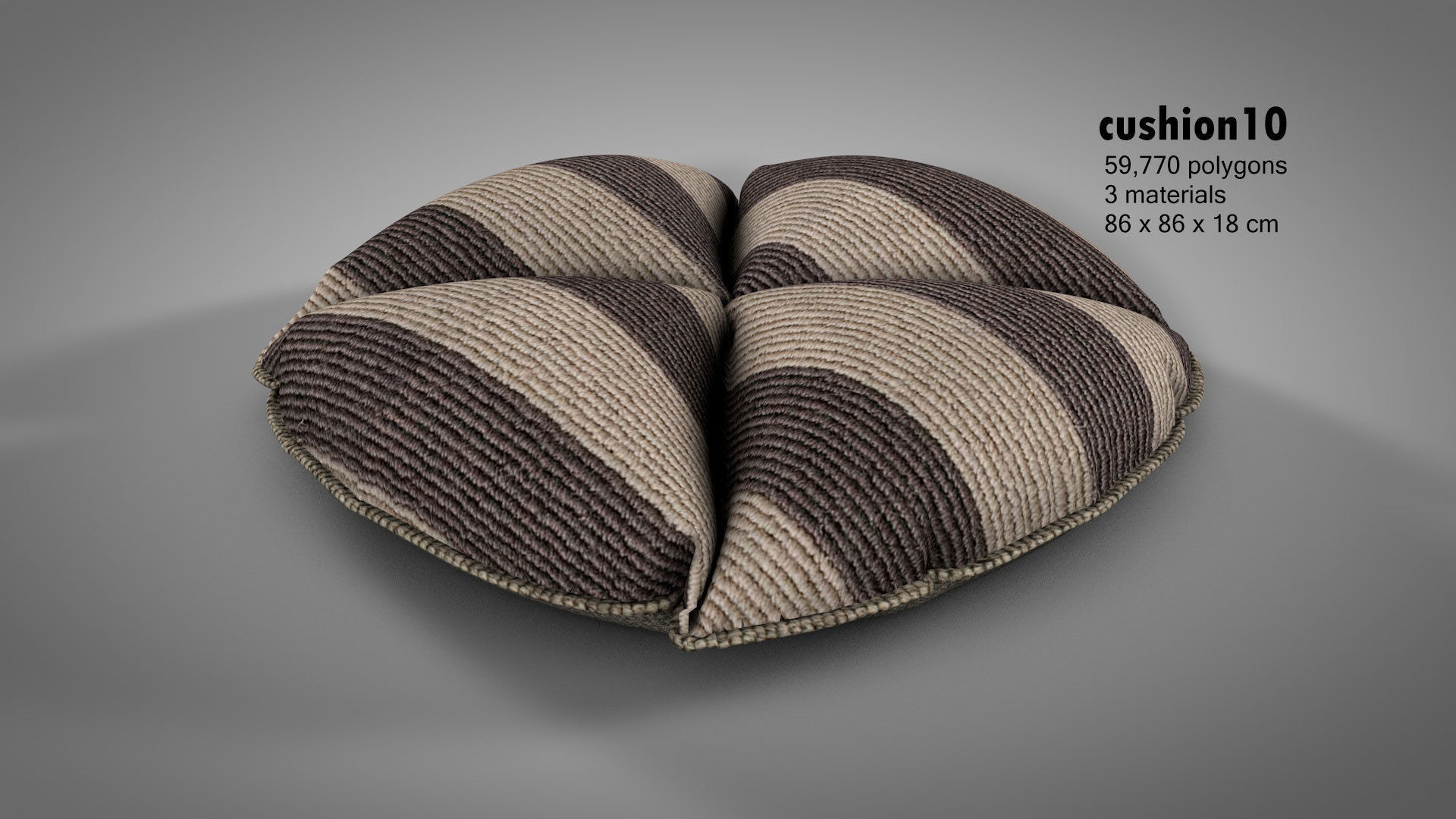 Canvas Covered Floor Cushions 3D model_20