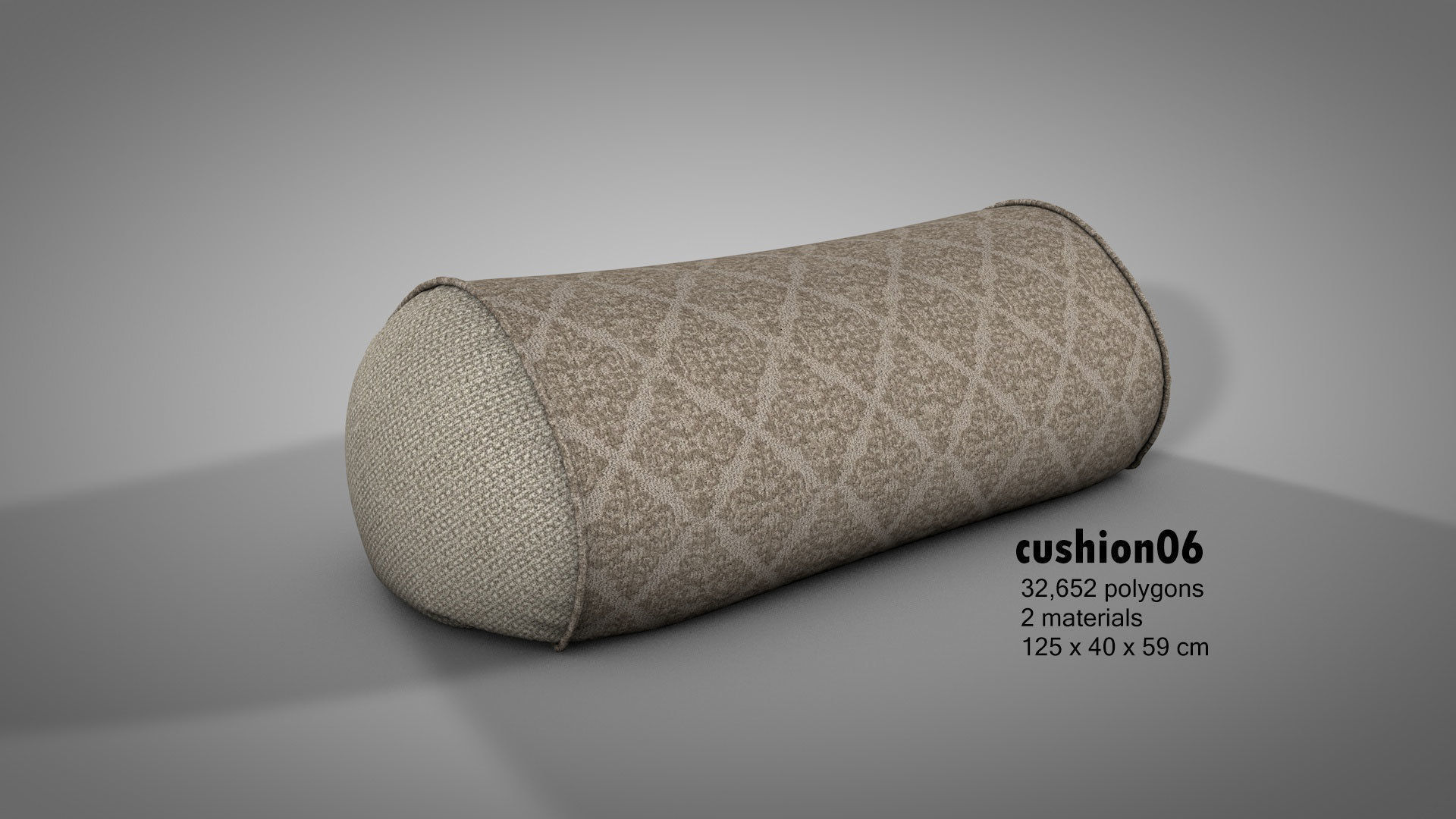 Canvas Covered Floor Cushions 3D model_12