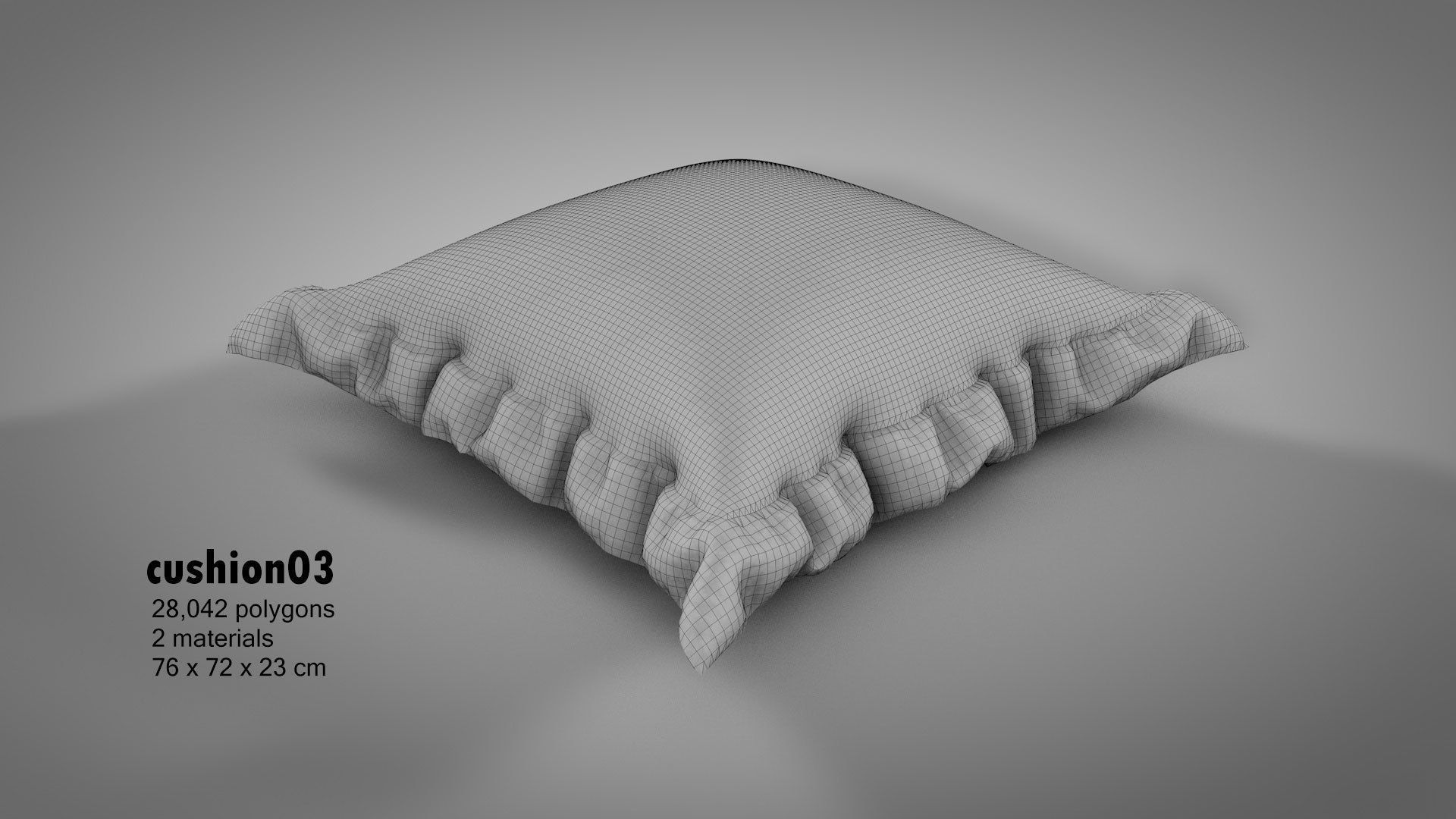 Canvas Covered Floor Cushions 3D model_7