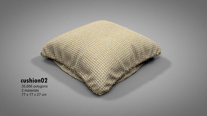 Canvas Covered Floor Cushions 3D model 5