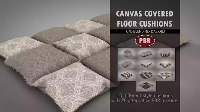 Canvas Covered Floor Cushions