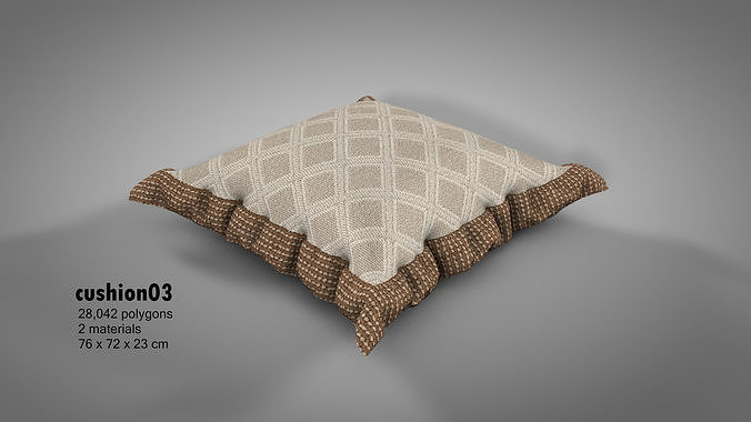 Canvas Covered Floor Cushions 3D model 7