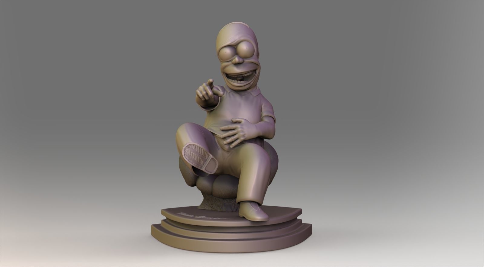 homer jey Simpson Rigged and 3DPrint 3D print model_23