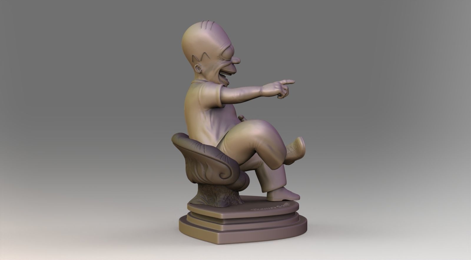 homer jey Simpson Rigged and 3DPrint 3D print model_25