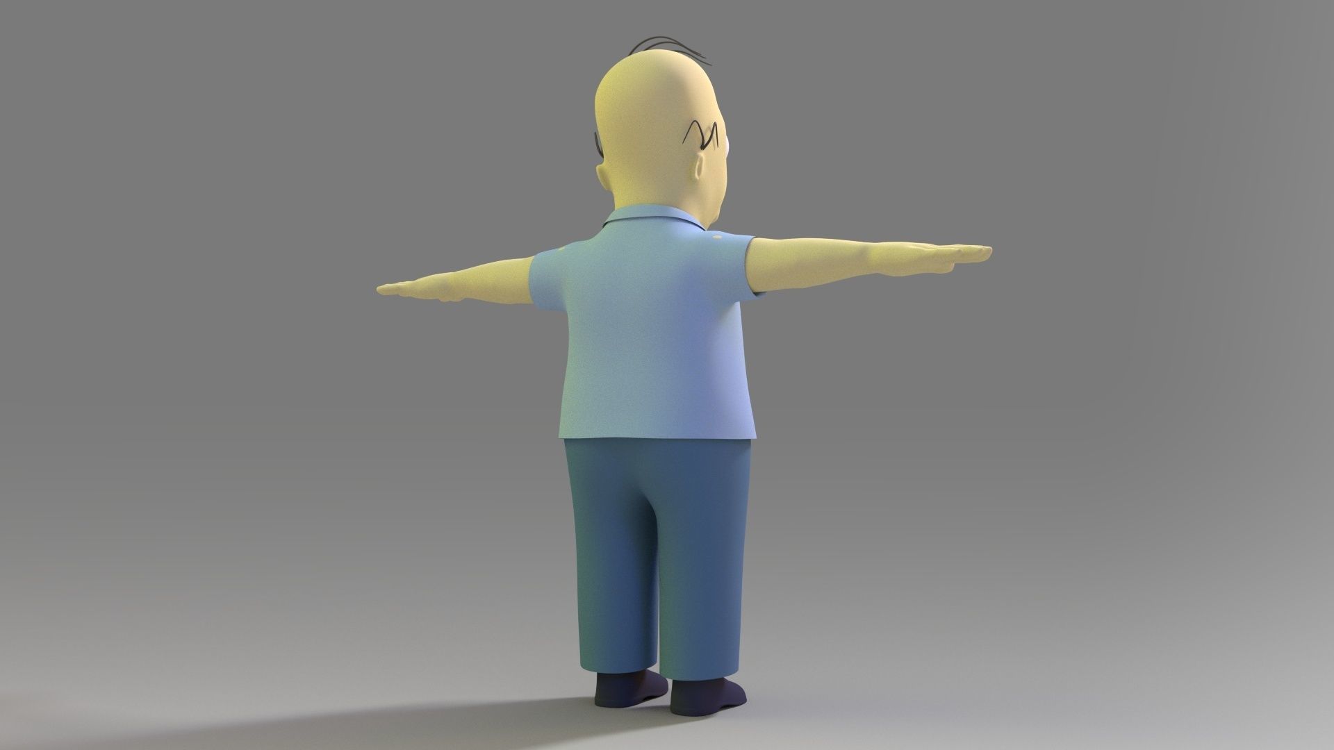 homer jey Simpson Rigged and 3DPrint 3D print model_15