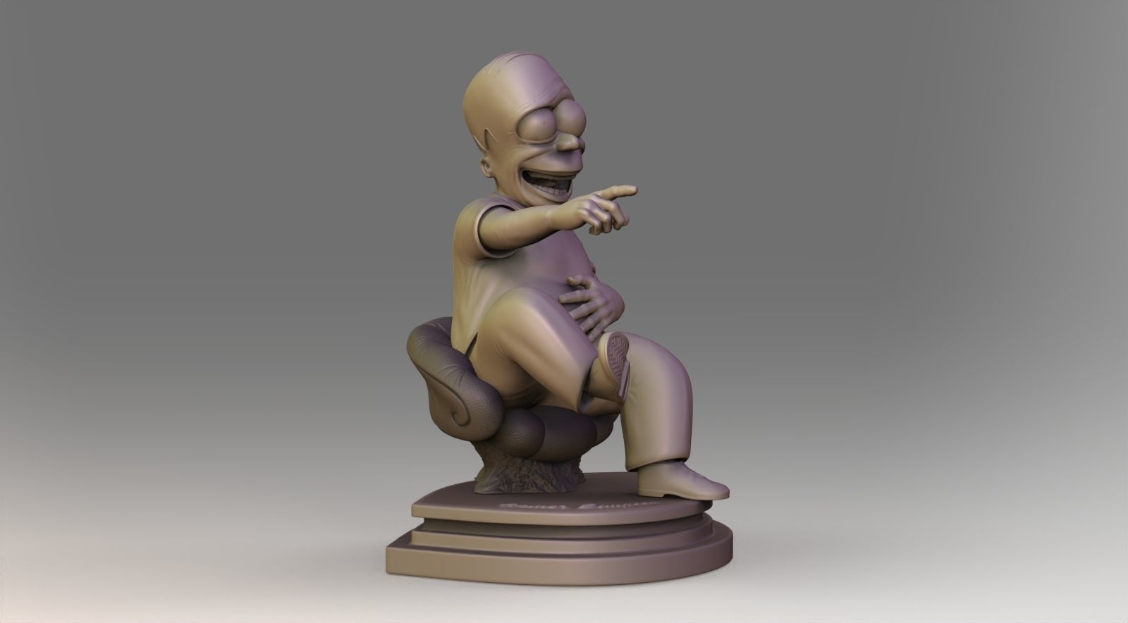 homer jey Simpson Rigged and 3DPrint 3D print model_24
