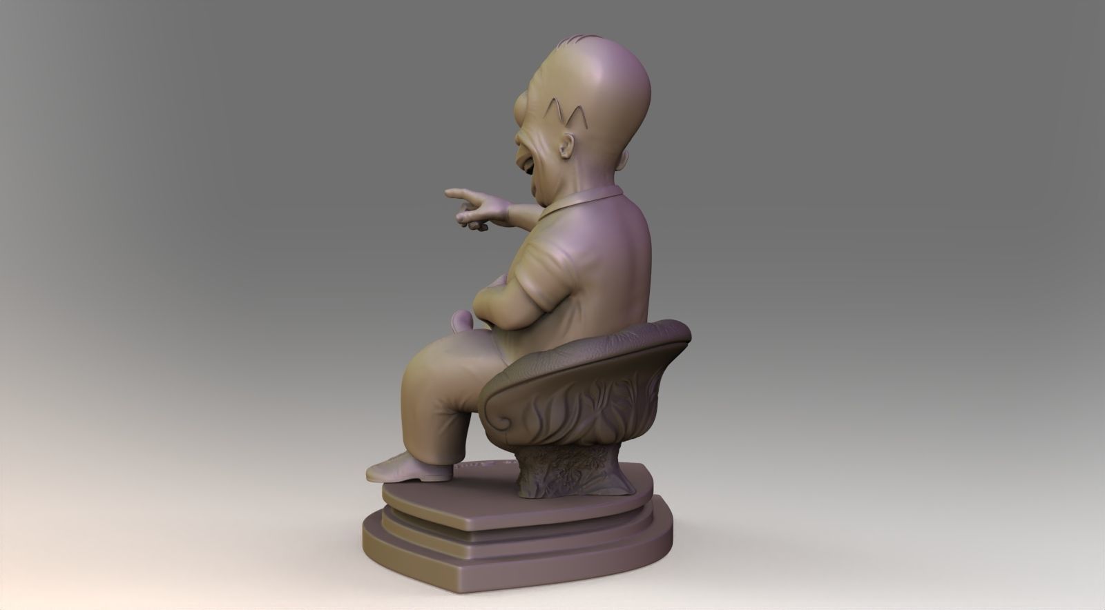 homer jey Simpson Rigged and 3DPrint 3D print model_2