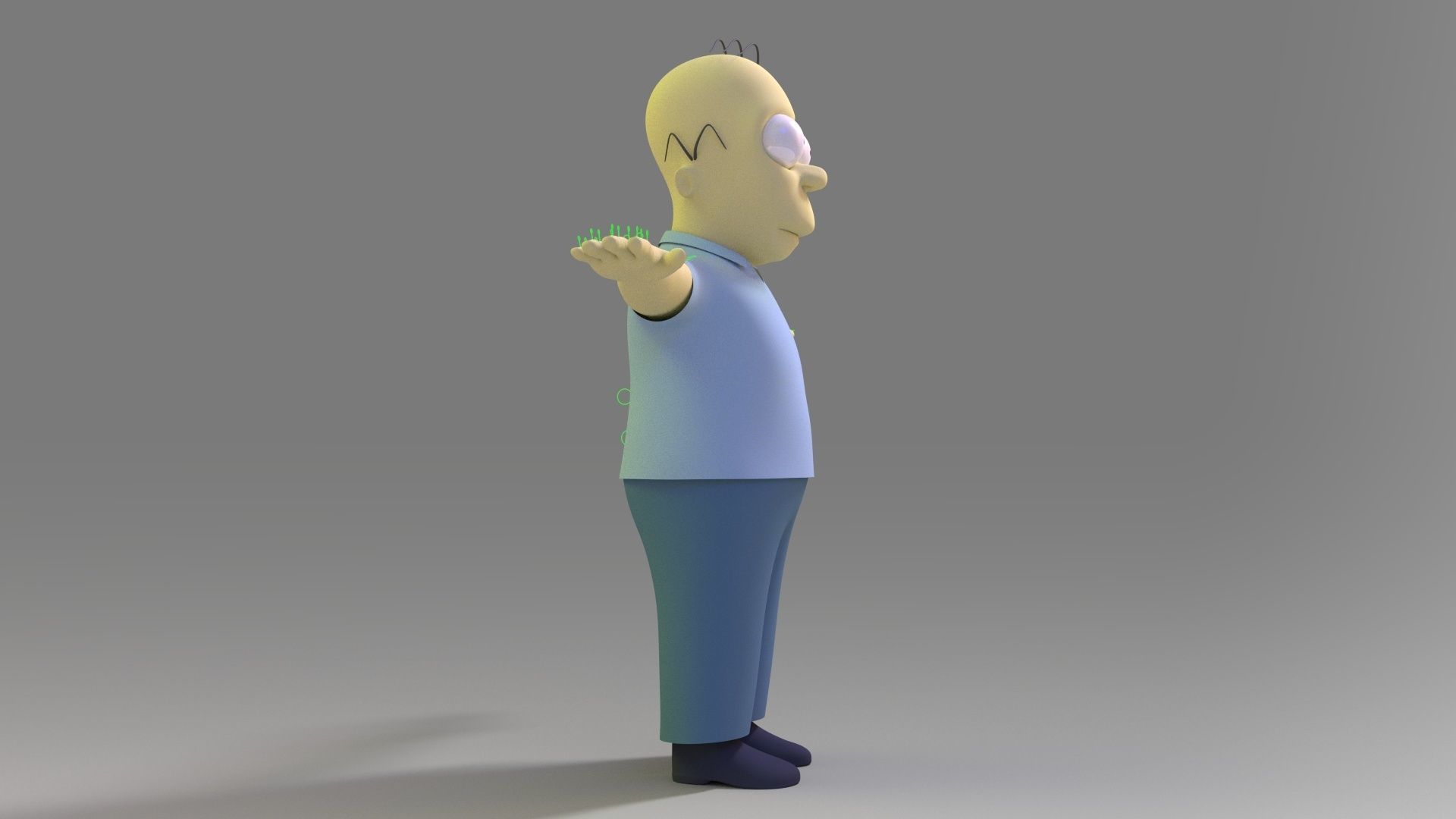 homer jey Simpson Rigged and 3DPrint 3D print model_14