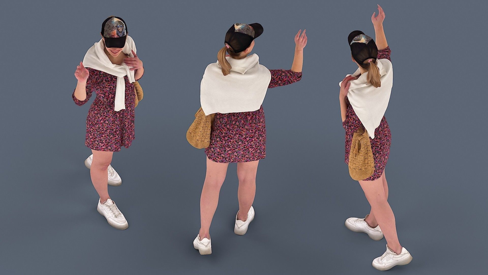 Floral Girl 3D model_5