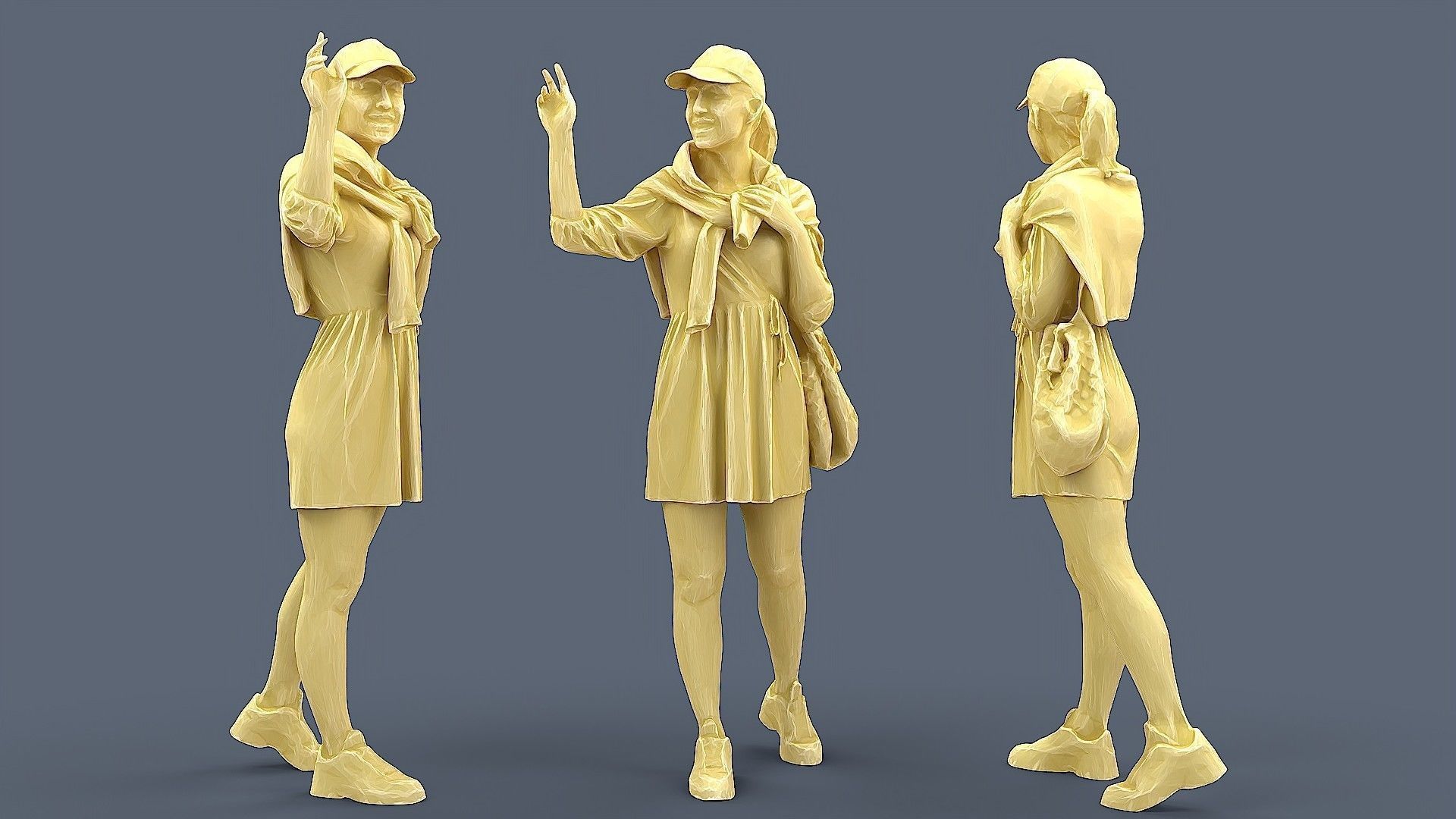 Floral Girl 3D model_2