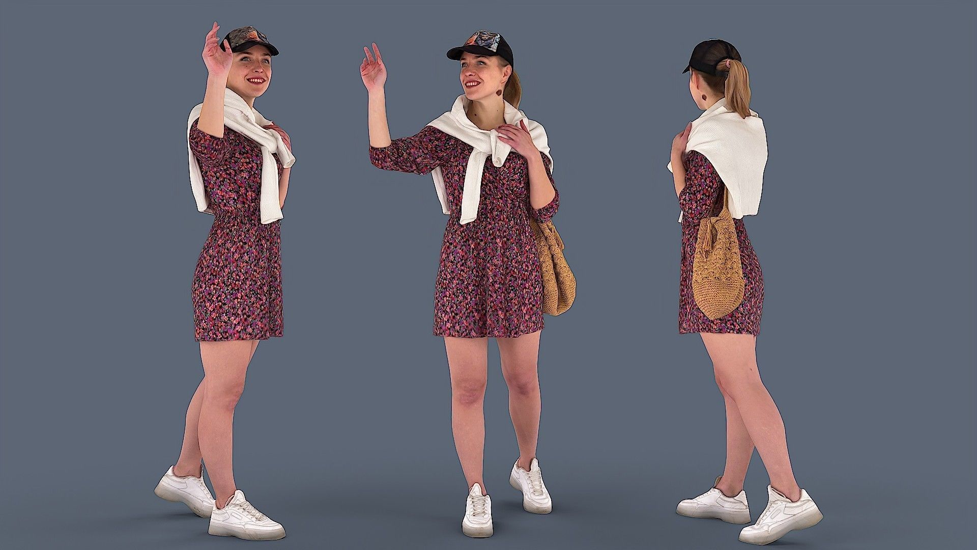 Floral Girl 3D model_1