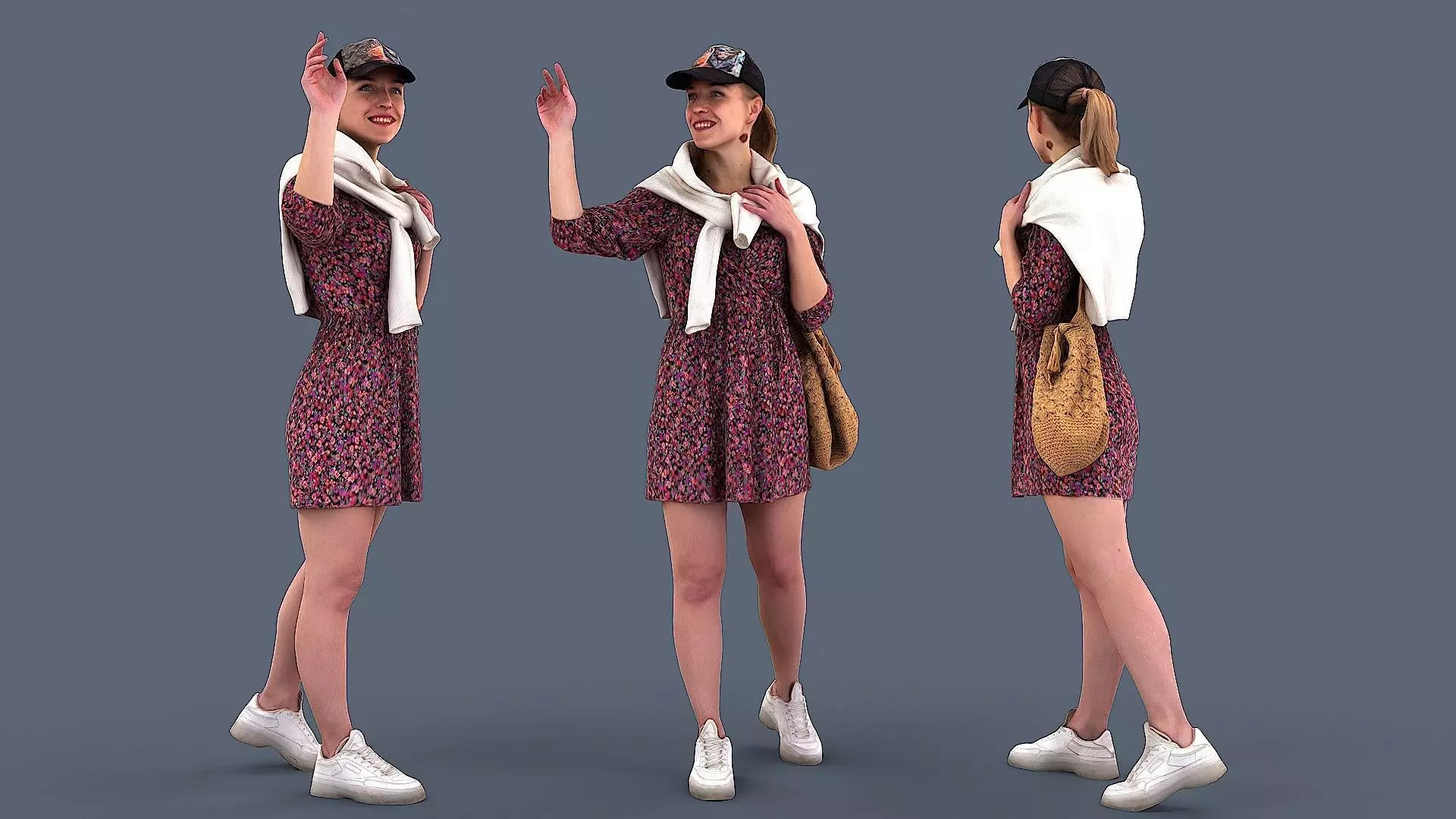 Floral Girl 3D model_0