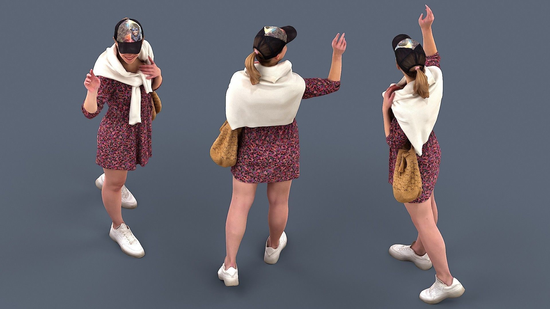 Floral Girl 3D model_4