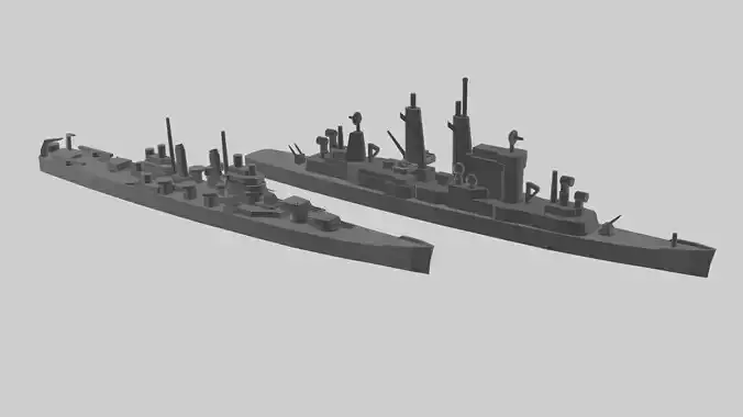 USS Chicago Bundle - Models for small scale printing 3D print model