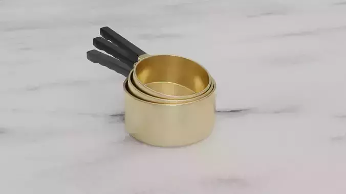 3 set of golden saucepans