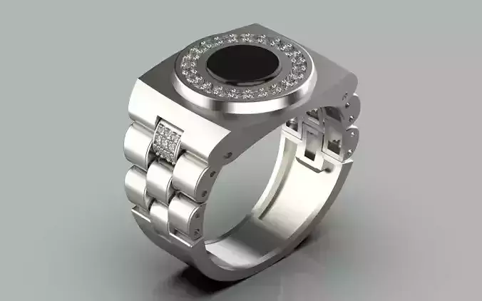 men ring Sculpture jewelry Gold  silver