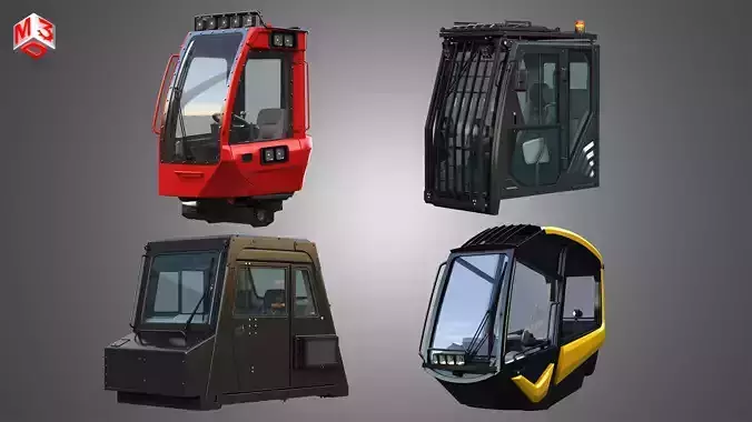 Driving Cabins - 4 in 1 3D Model Collection