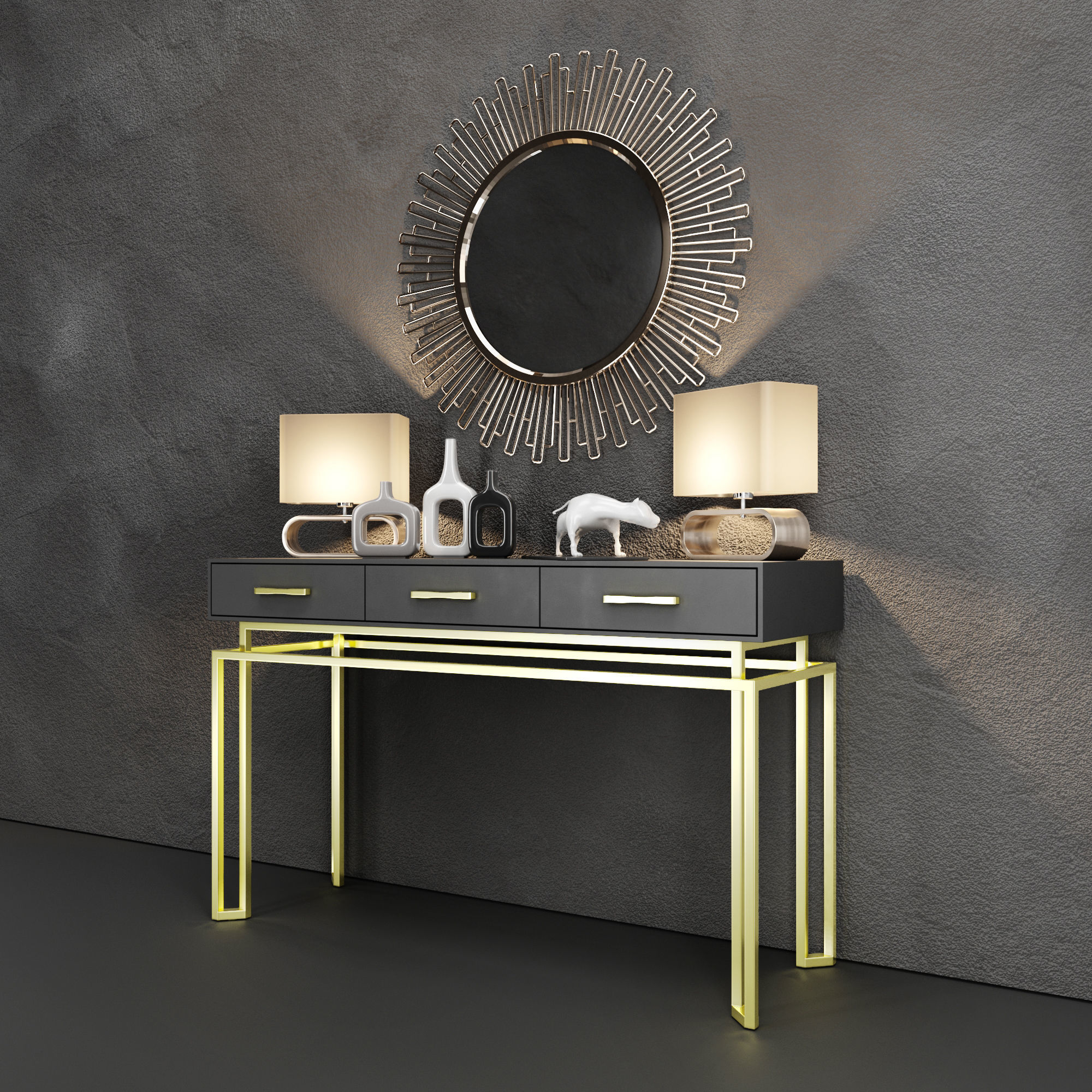 The console from the Italian factory Tosconova Low-poly 3D model_1