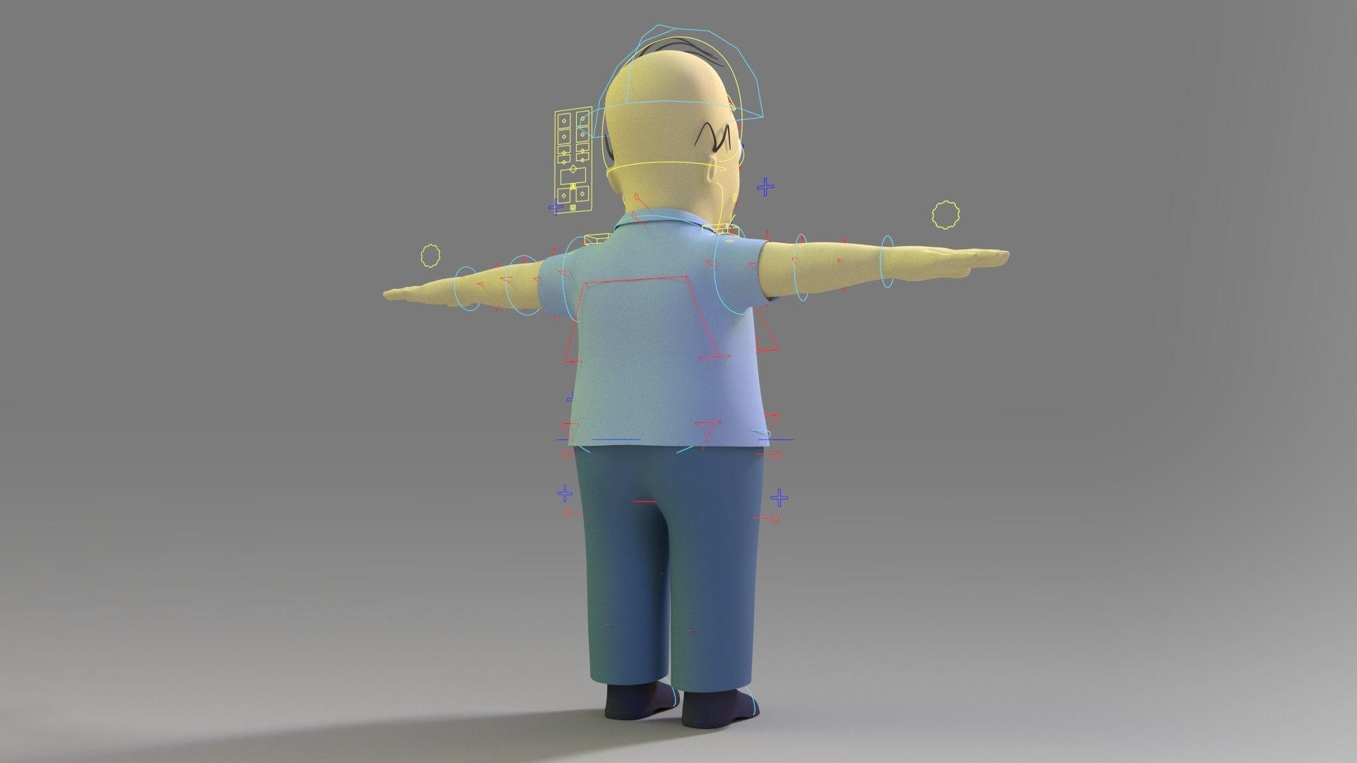 homer jey Simpson OnlyRigged Low-poly 3D model_5