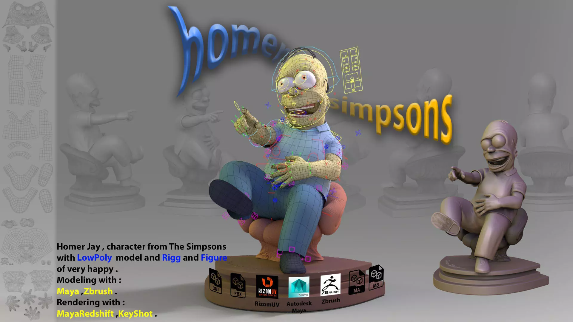 homer jey Simpson OnlyRigged Low-poly 3D model_0