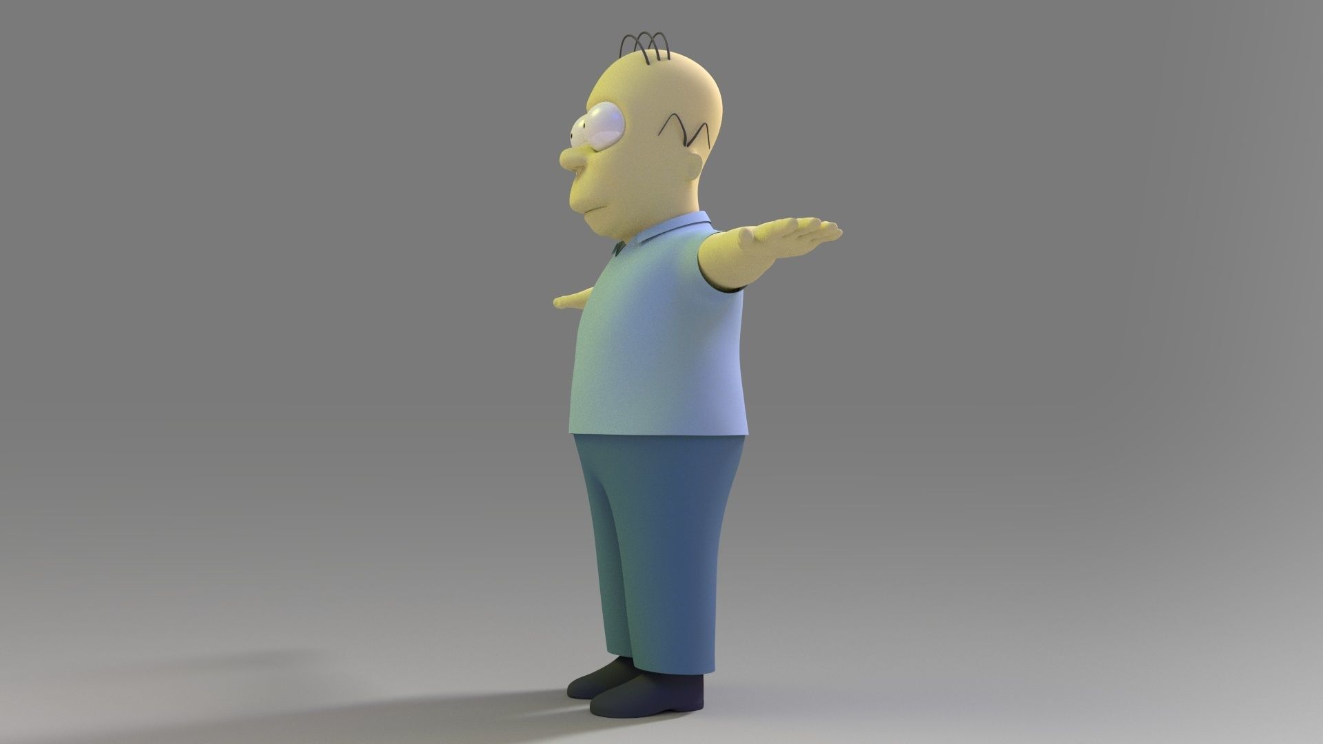 homer jey Simpson OnlyRigged Low-poly 3D model_11