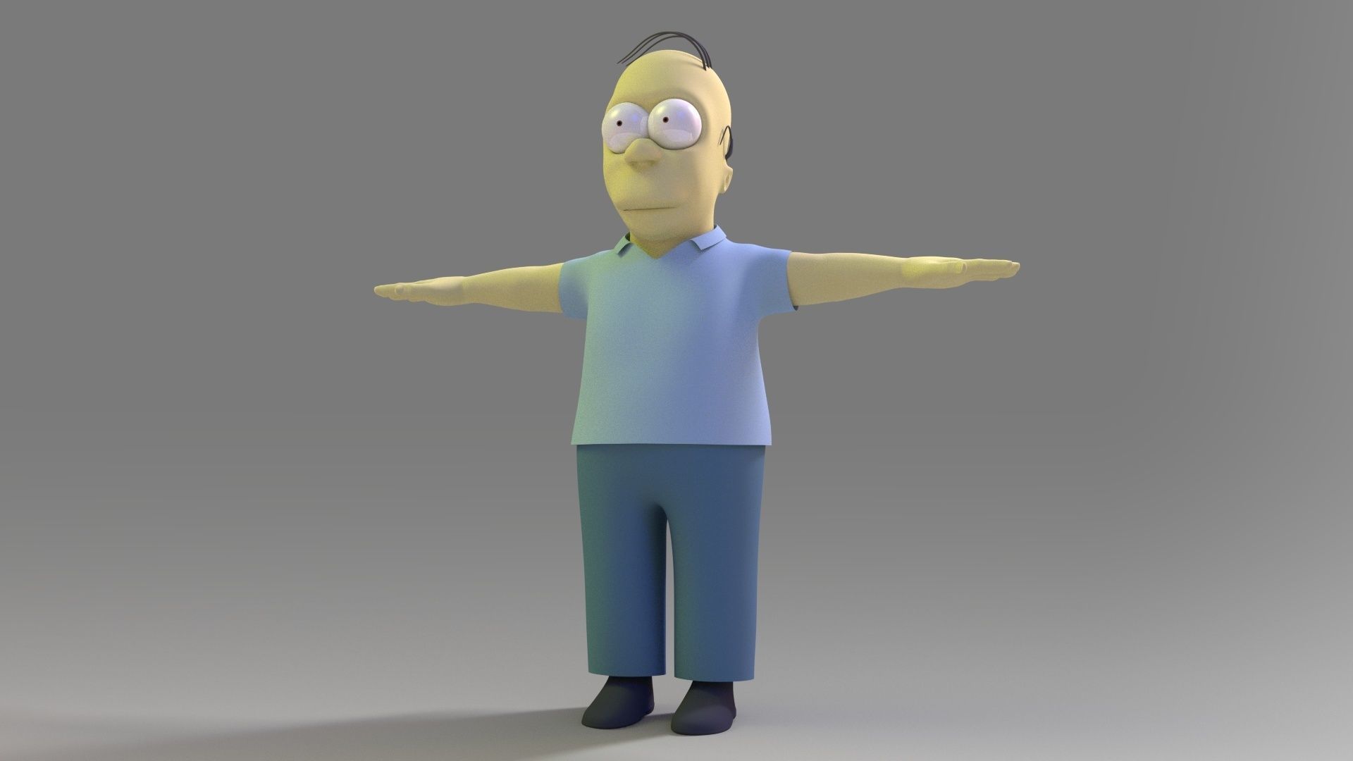 homer jey Simpson OnlyRigged Low-poly 3D model_9