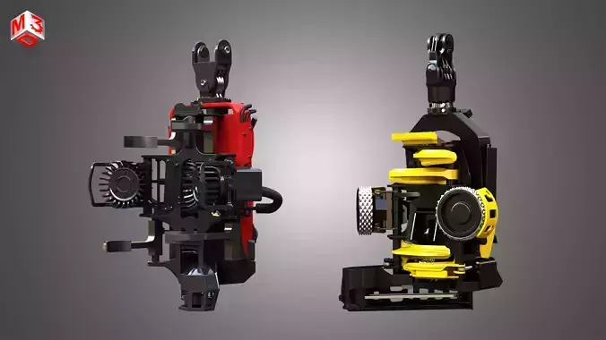 Forestry Harvester Heads - 2 in 1 3D Model Collection