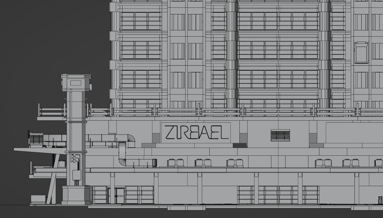 Highrise Building with dirty design and interior Low-poly 3D model_16