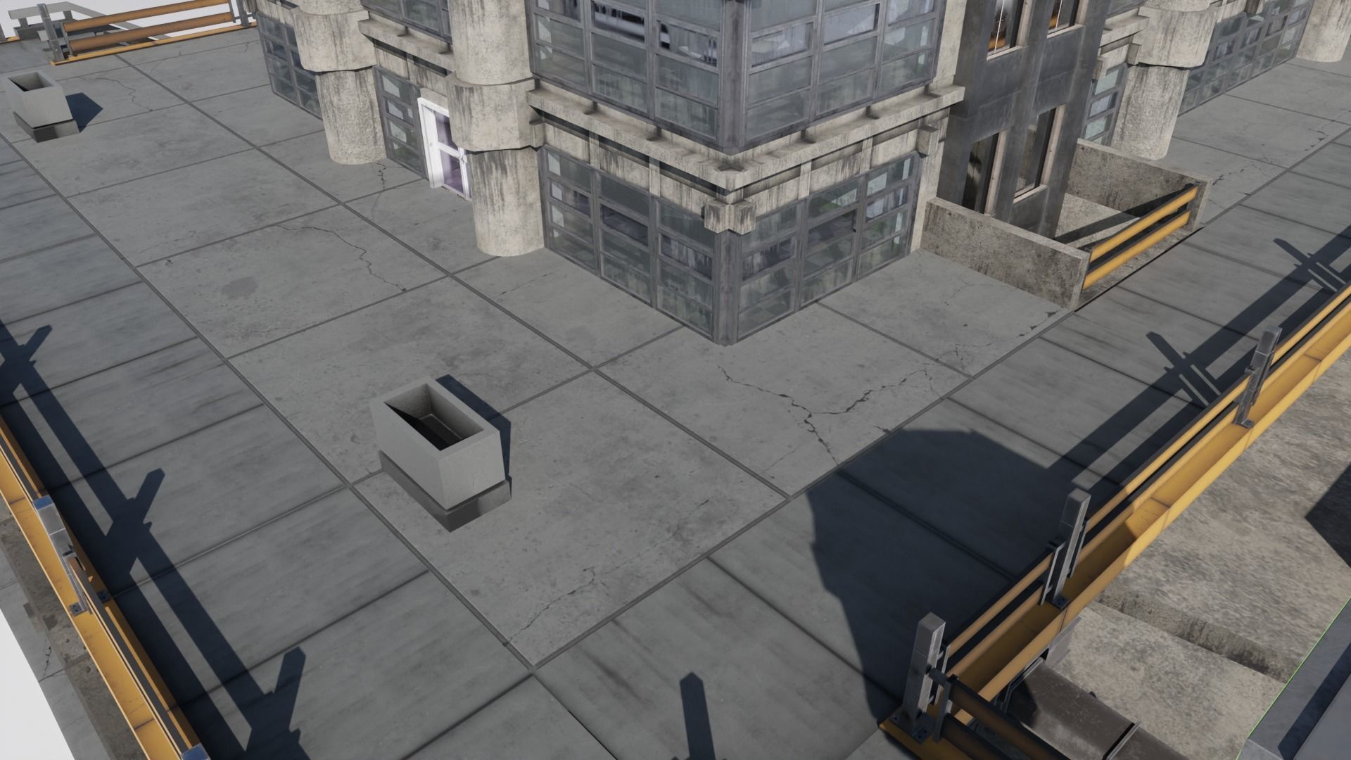 Highrise Building with dirty design and interior Low-poly 3D model_4