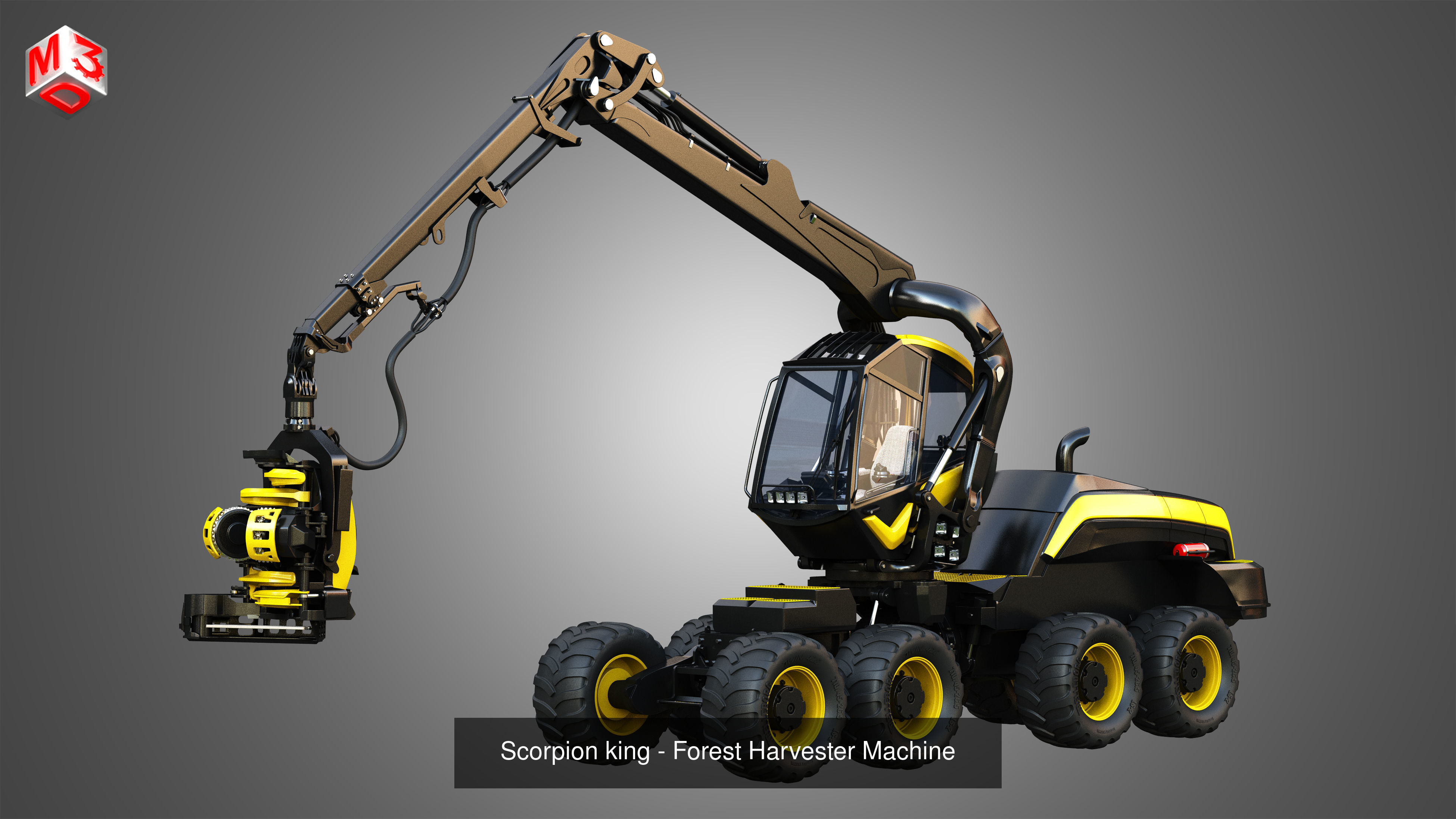 Forest Harvesters Machine - 2 in 1 3D Model Collection_3