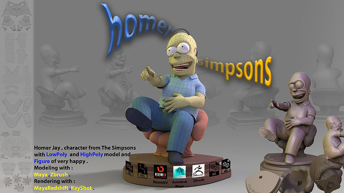homer jey Simpson Only3DPrint 3D print model
