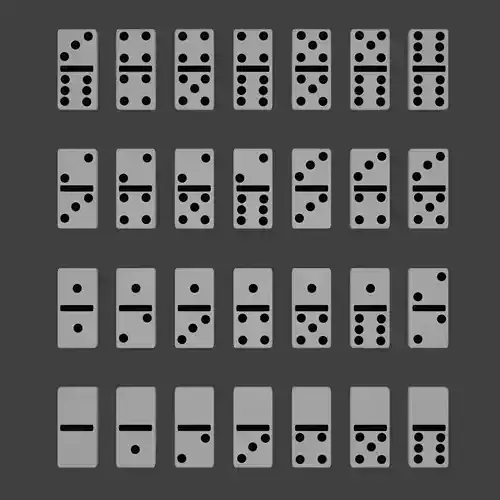 dominoes 3d pieces Low-poly 3D model