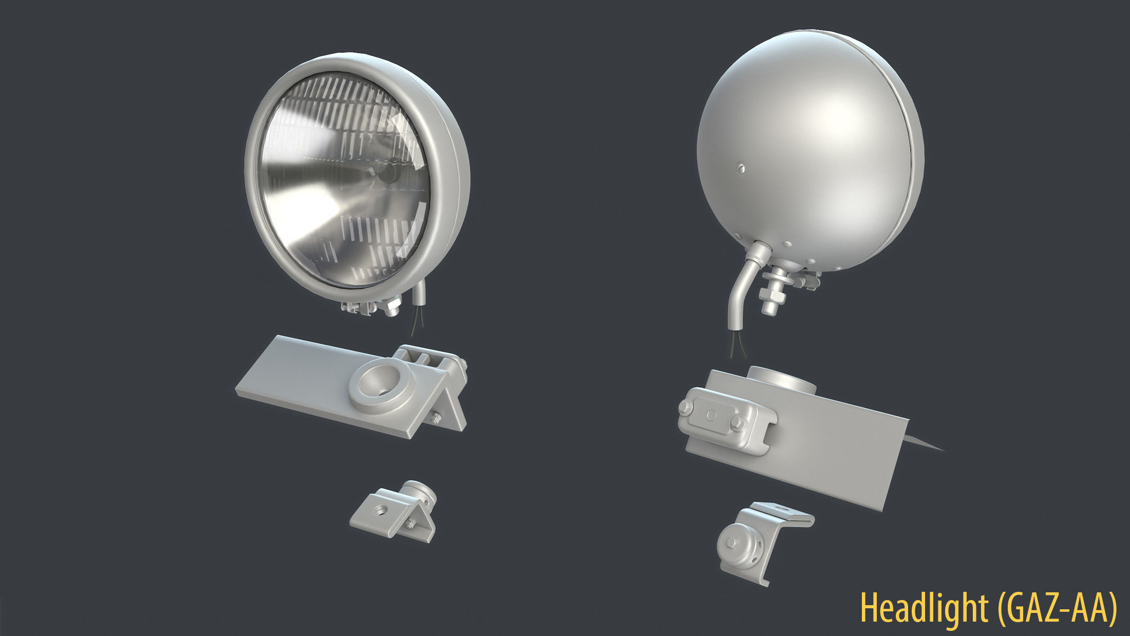 WW2 Soviet Tank External Equipment Set  3D model_33