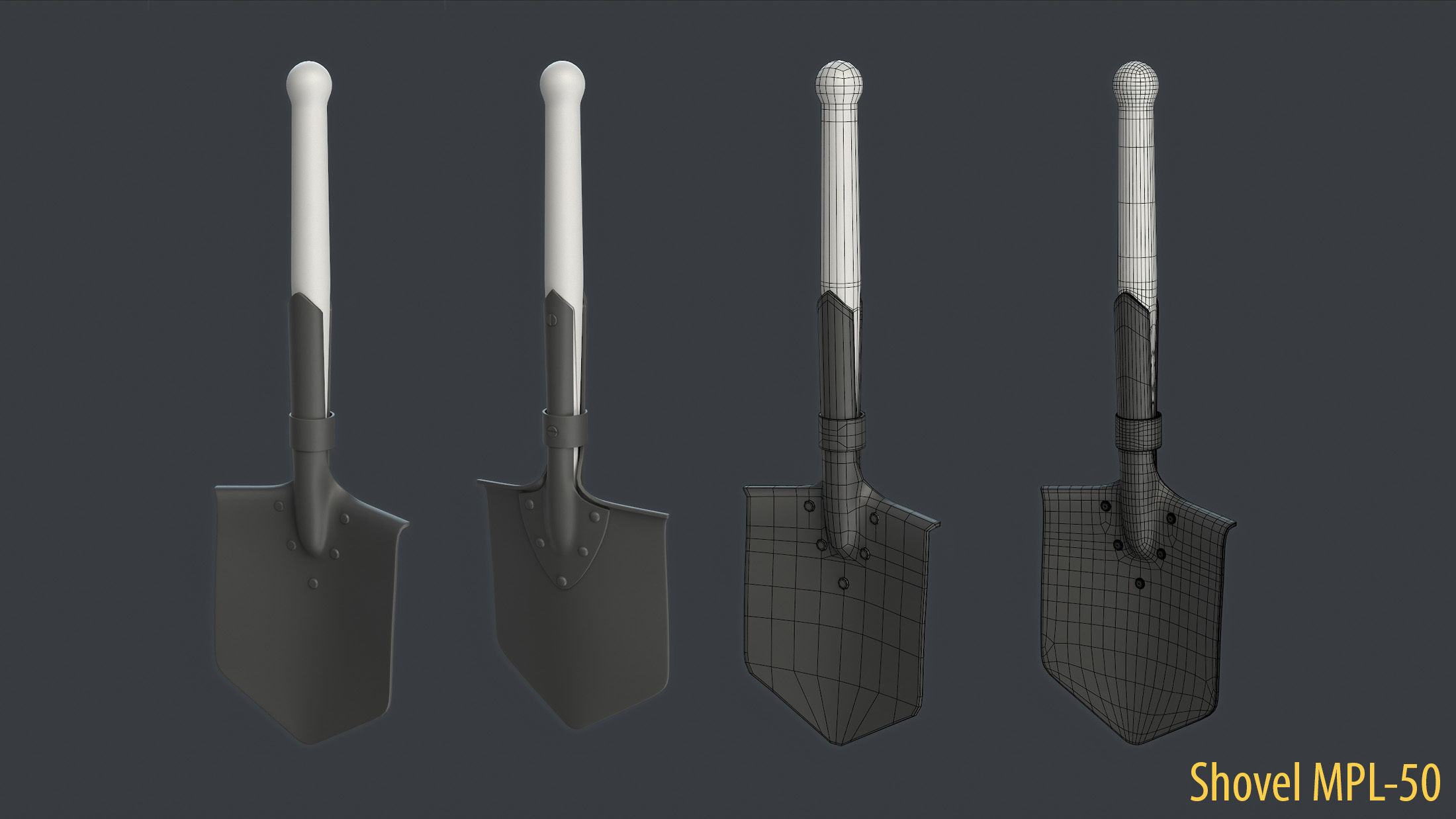 WW2 Soviet Tank External Equipment Set  3D model_8