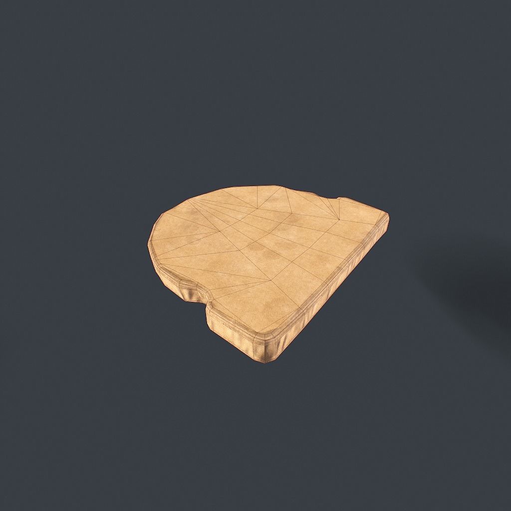 Retro Table and chair Low-poly 3D model_26