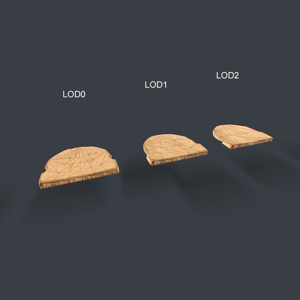 Retro Table and chair Low-poly 3D model_31