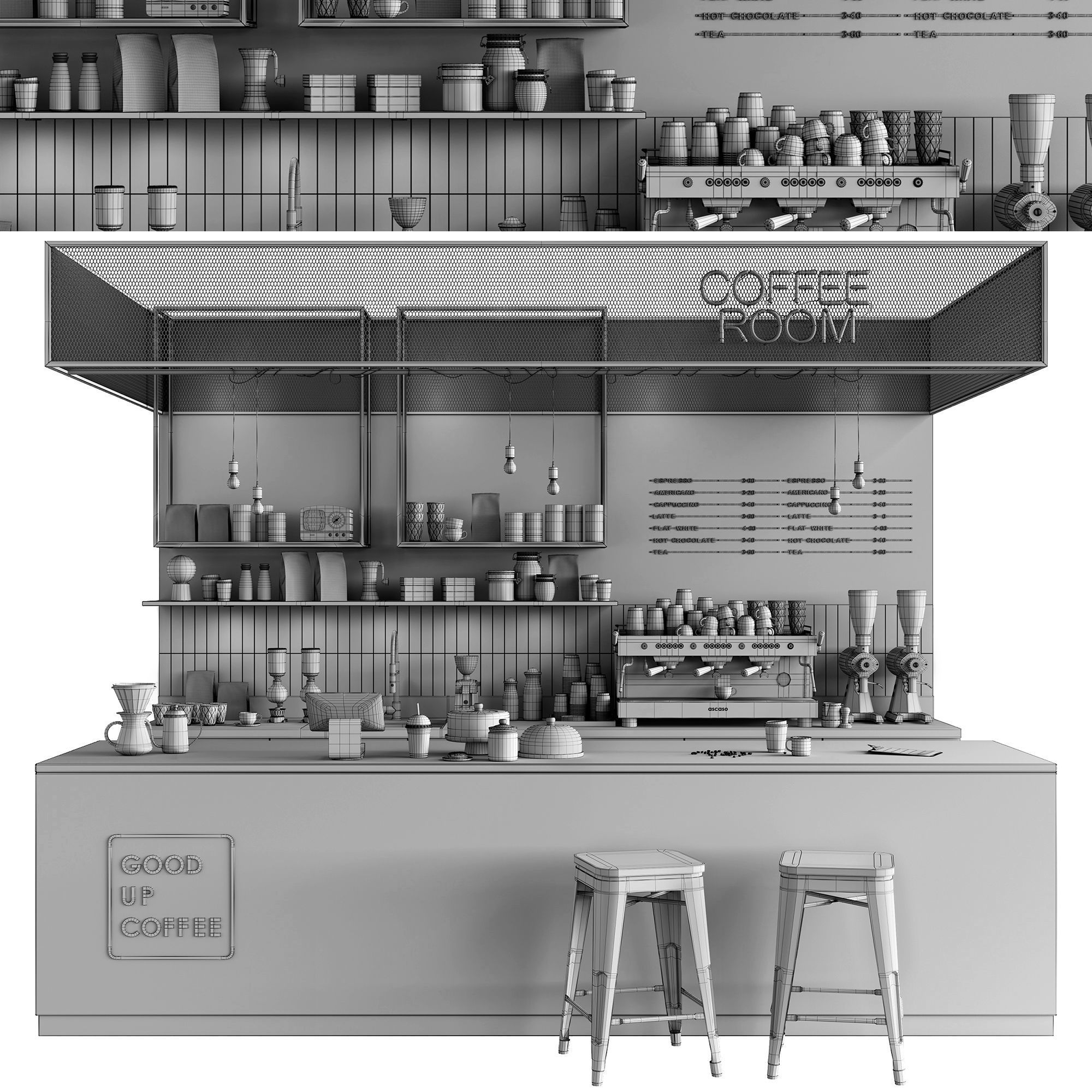 Coffee Shop 3D model_8