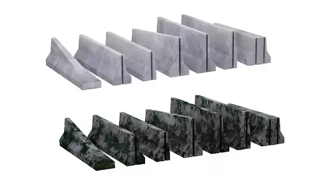 Road concrete barrier set