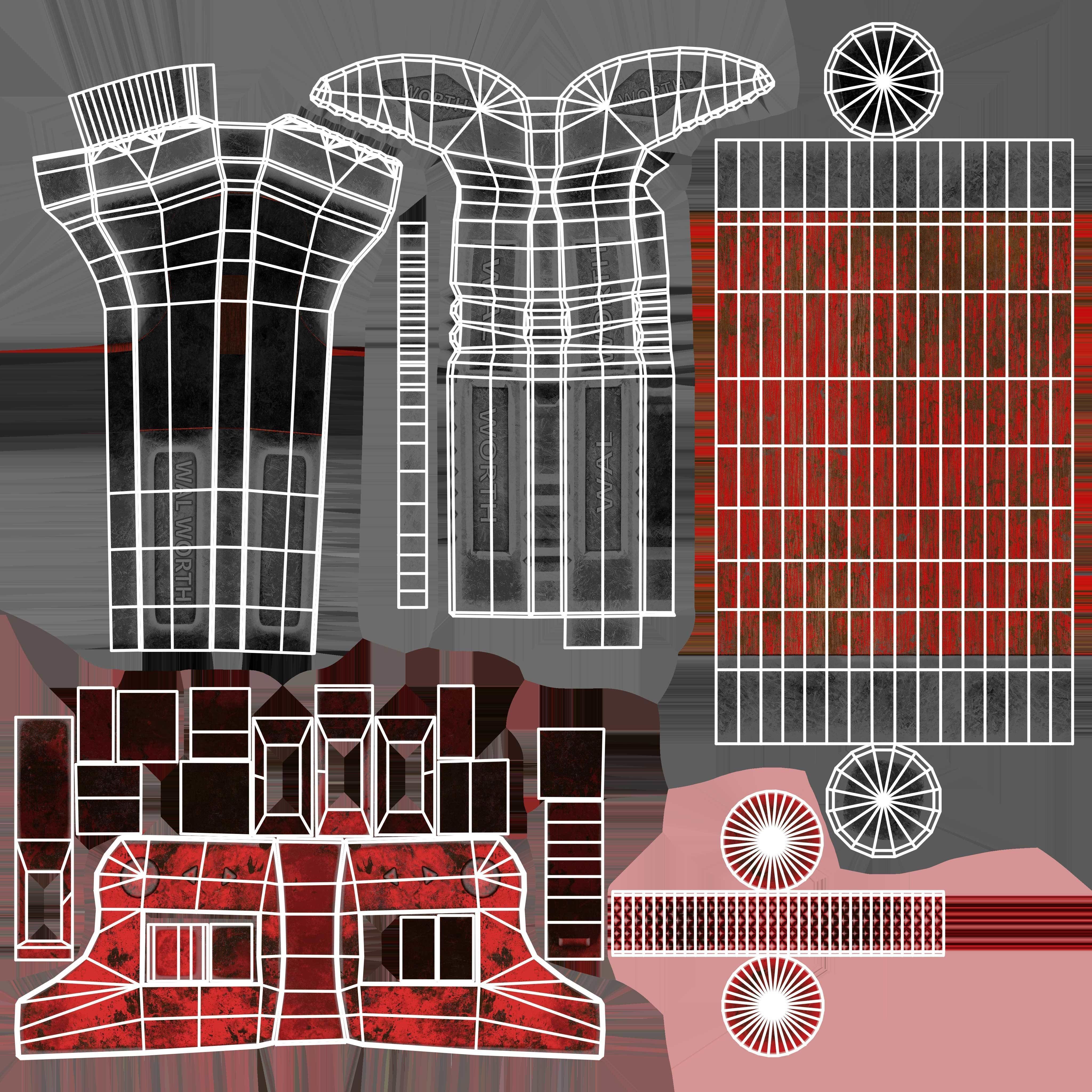 Wrench VR 1x1 pixel Low-poly 3D model_9