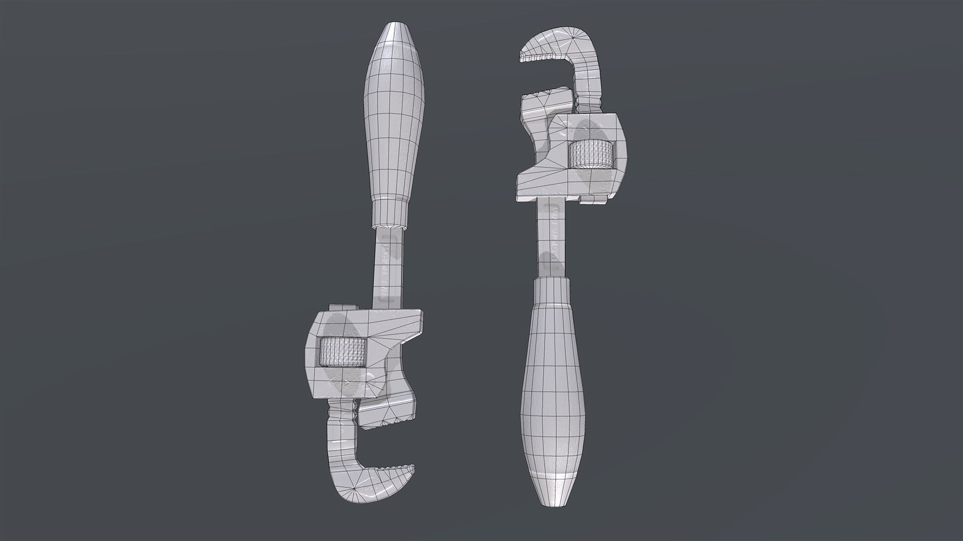 Wrench VR 1x1 pixel Low-poly 3D model_5