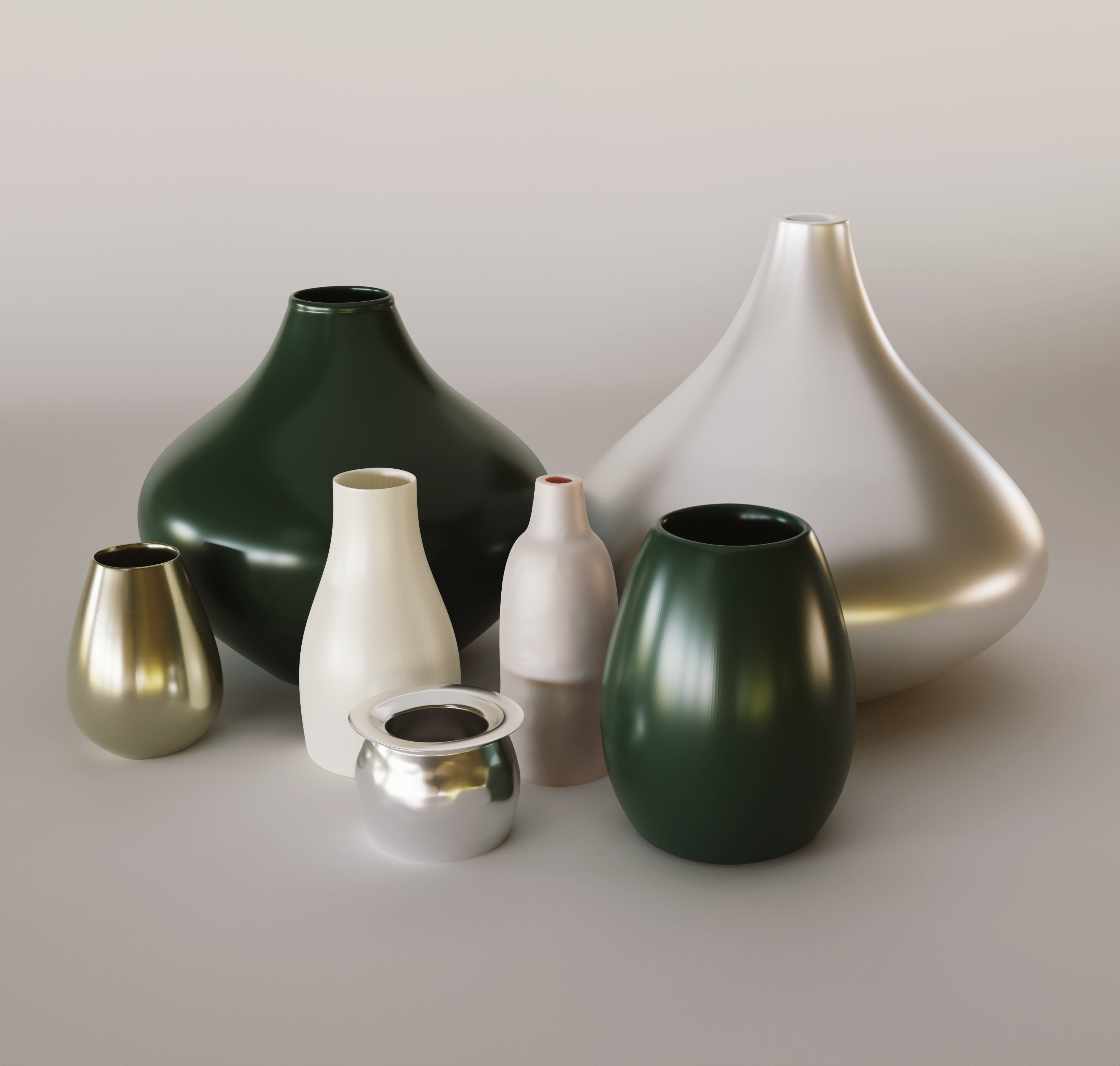 Decorative Vase Set 3D model 3D model_3