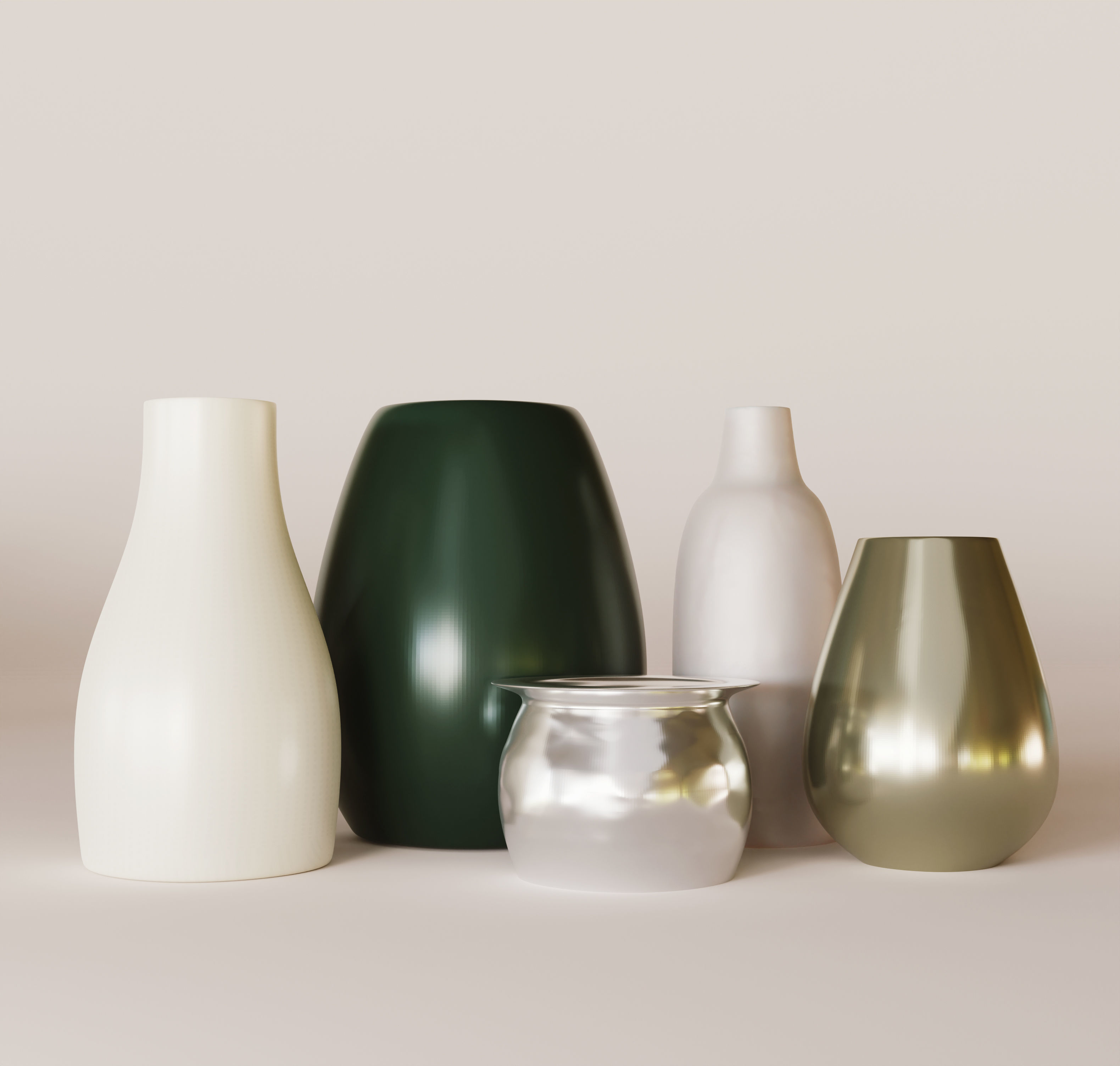 Decorative Vase Set 3D model 3D model_2