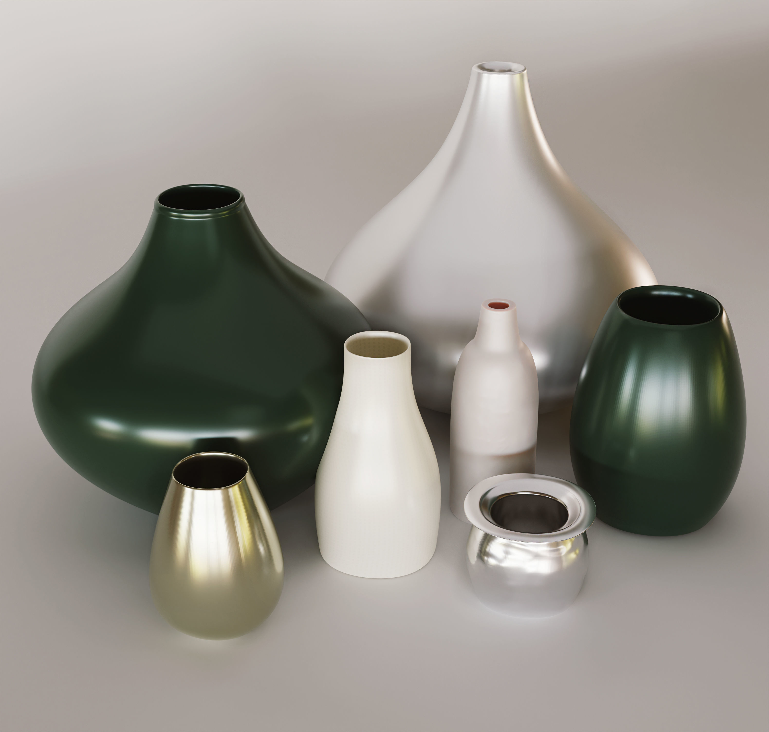 Decorative Vase Set 3D model 3D model_4