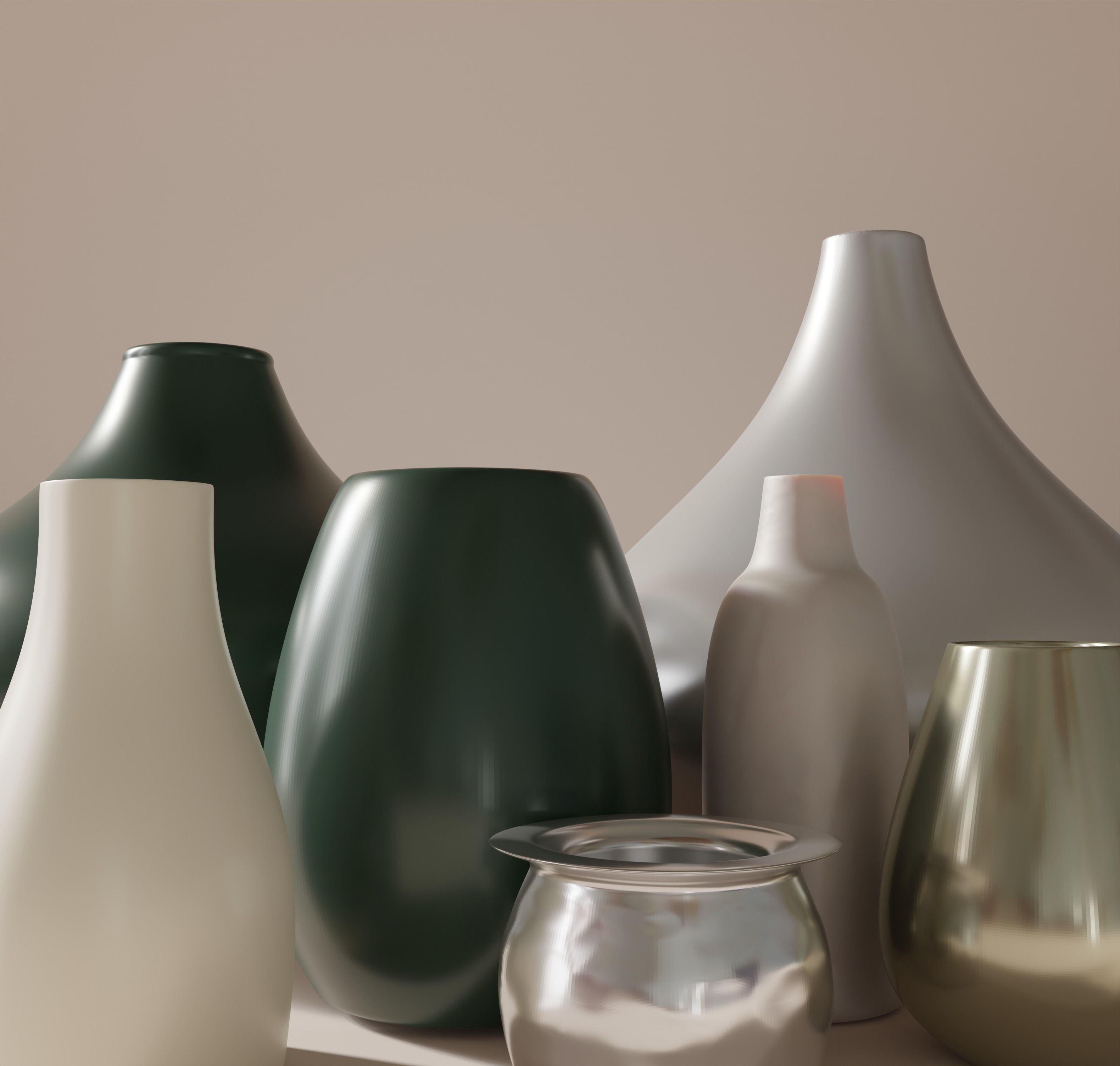 Decorative Vase Set 3D model 3D model_1