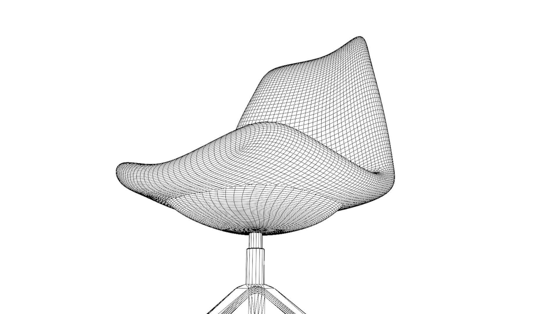 Office chair and table 3D model_8