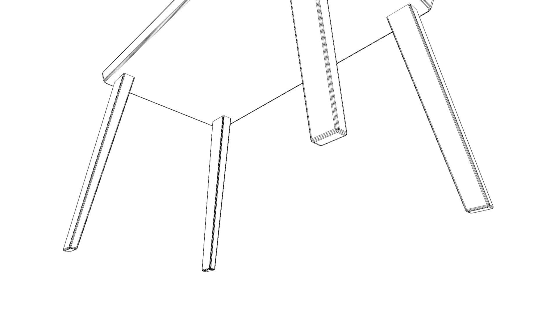 Office chair and table 3D model_9