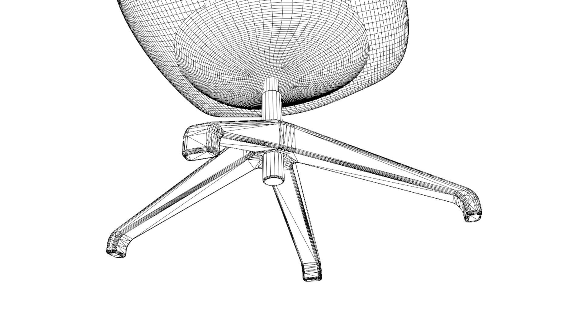 Office chair and table 3D model_7