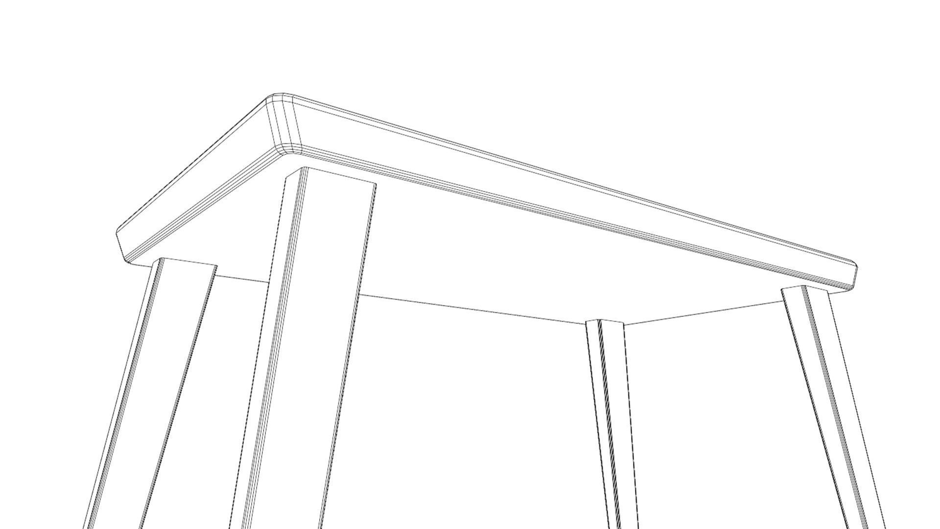 Office chair and table 3D model_10